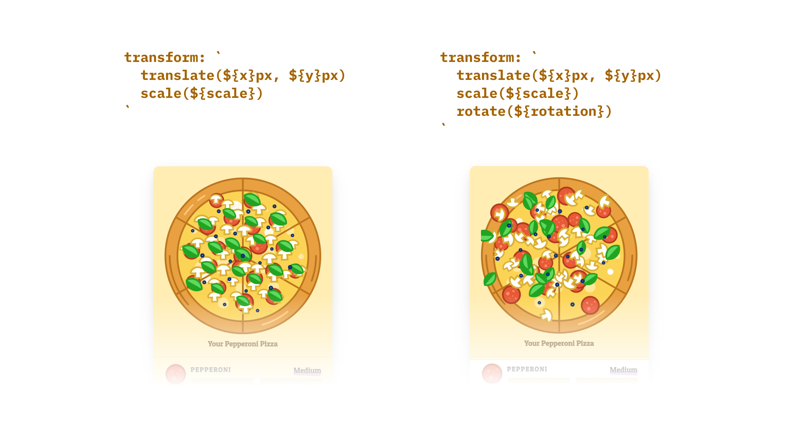 Rotating the toppings ruin the placement
