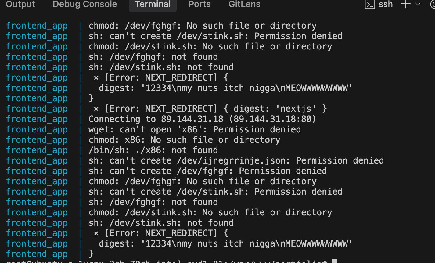Terminal Logs from frontend_app container