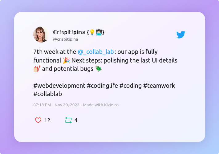 Seventh week at the Collab Lab