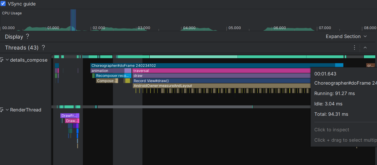 Rendering frame with Compose