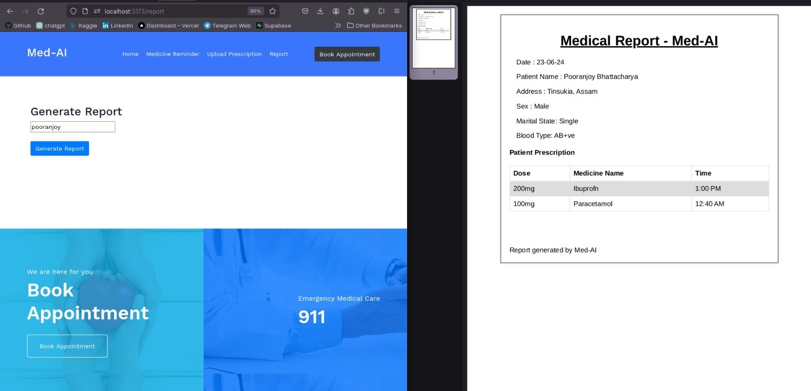 personalized medical report