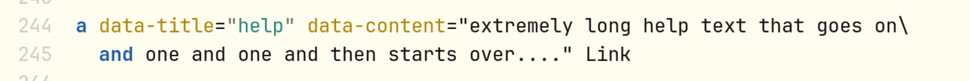Slim extension having problems with a multi-line attribute