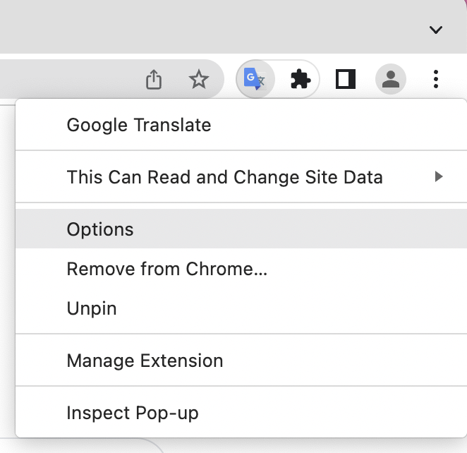 My Test Extension Options