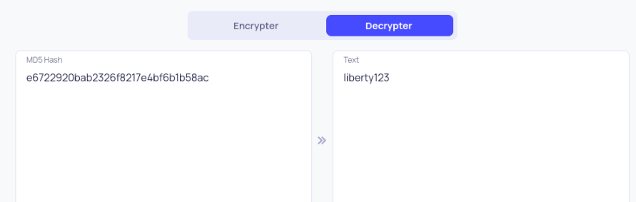 decode md5