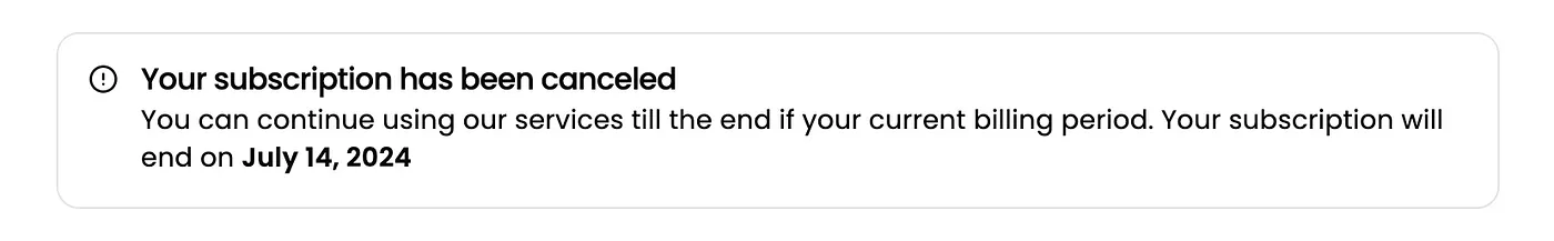 Your subscription was canceled CV Forge