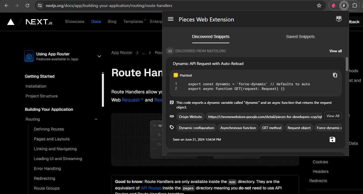 saved snippets suggestions