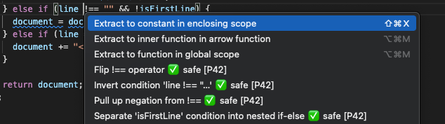 P42 JavaScript Assistant Quick Fix
