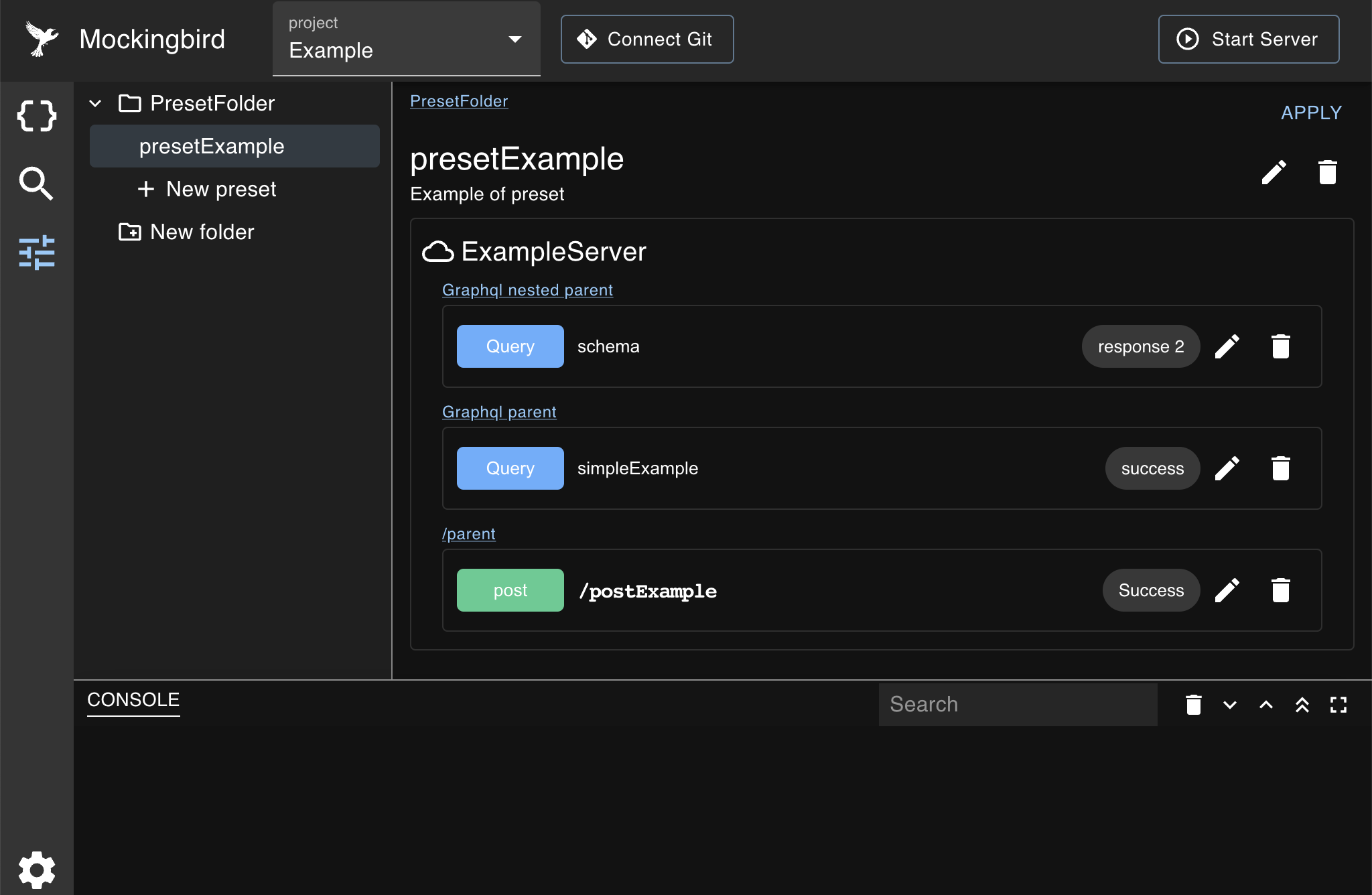 Preset details with multiple routes