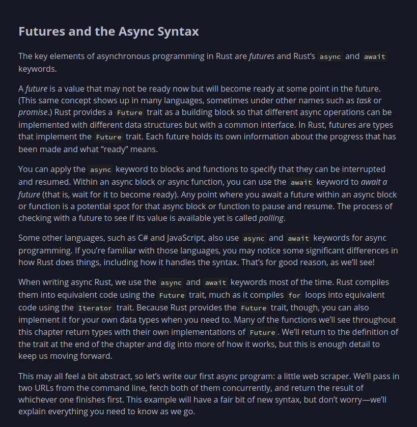 關於 Rust 中的 Futures 和 Async 的非常詳細的文件