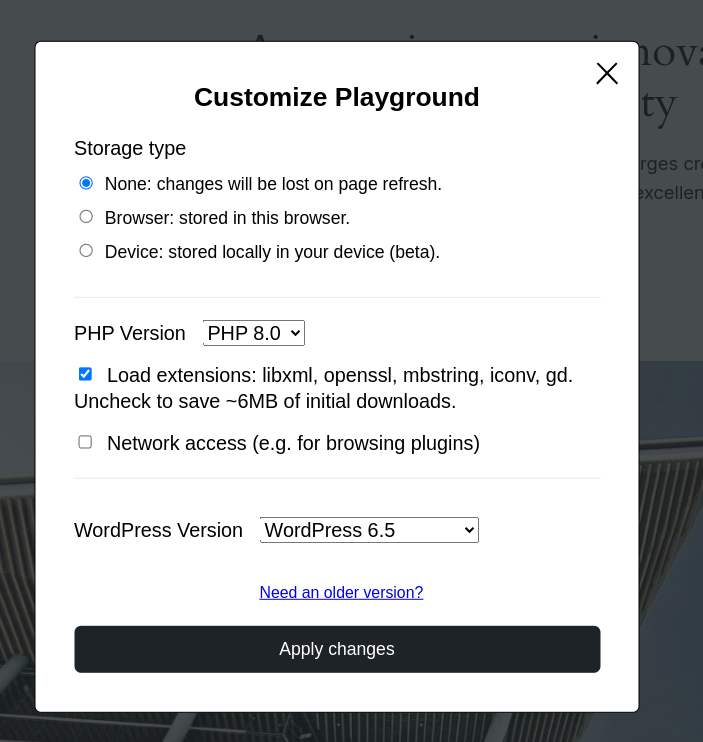 First look at the playground