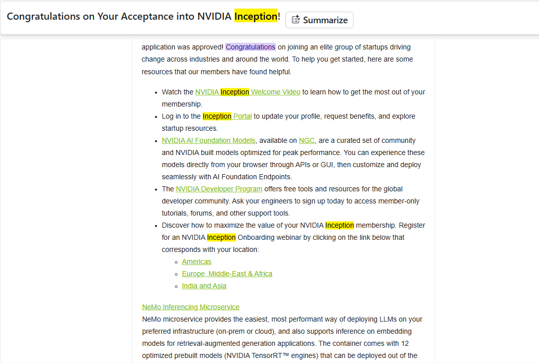 Approved NVIDIA Inception