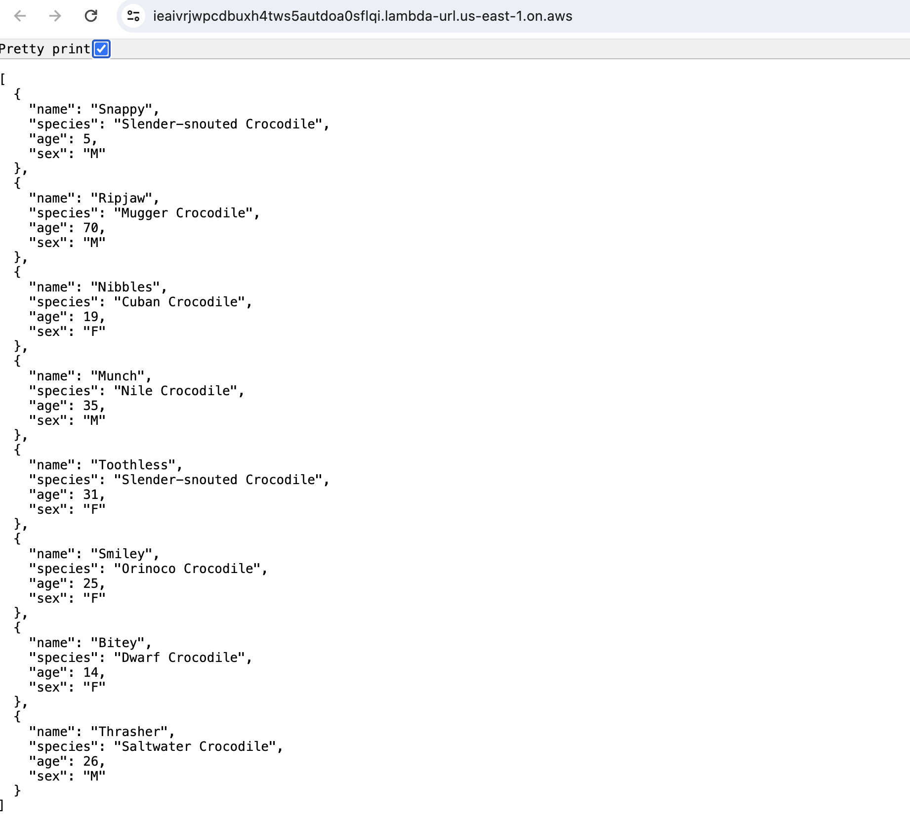 Access the function url