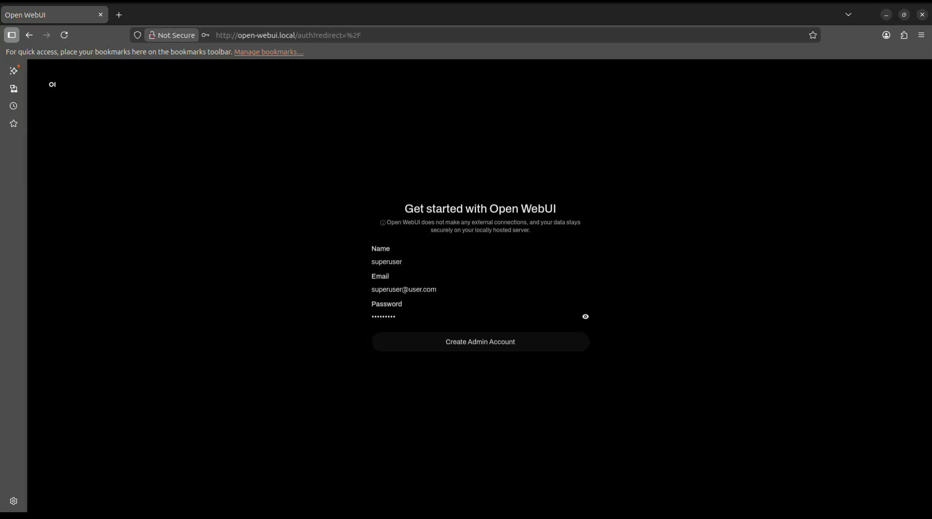 Create Admin Account