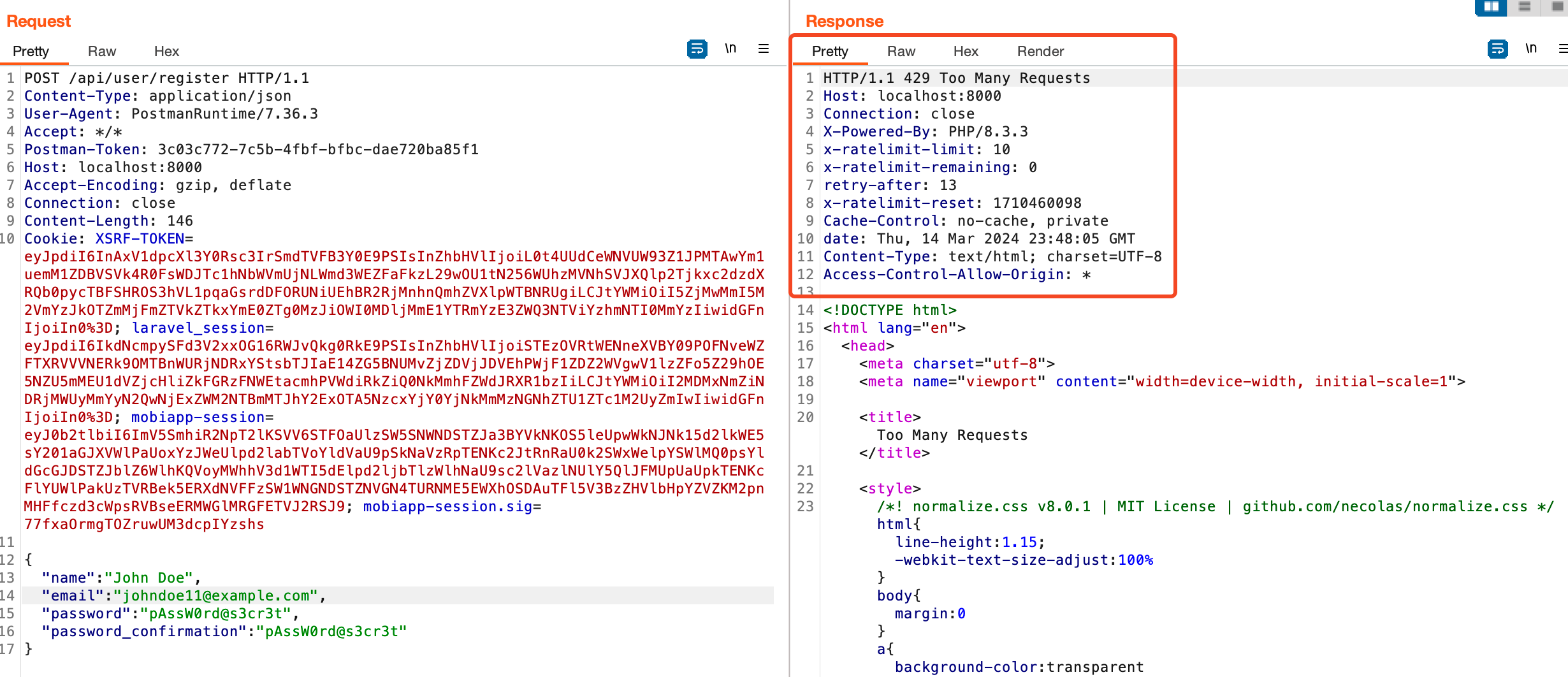 Error Too May Requests API