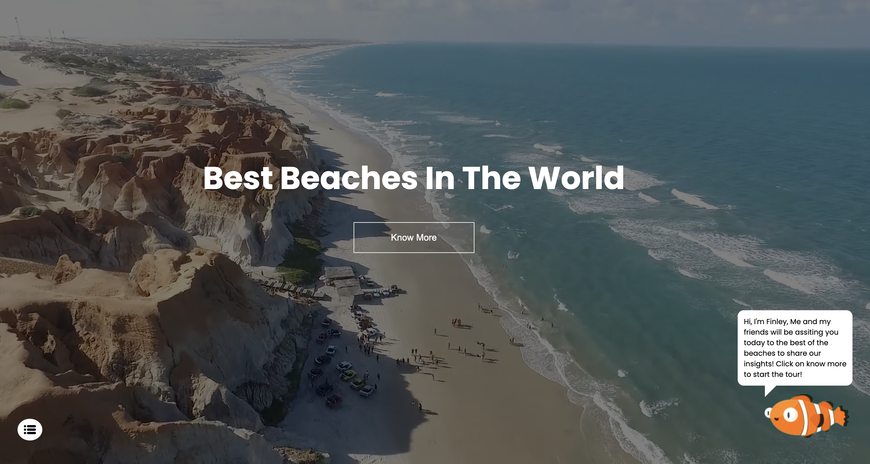 Landing screen with Tour Guide and CTA