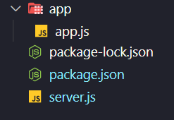 App Folder with app.js to work with app level codebase