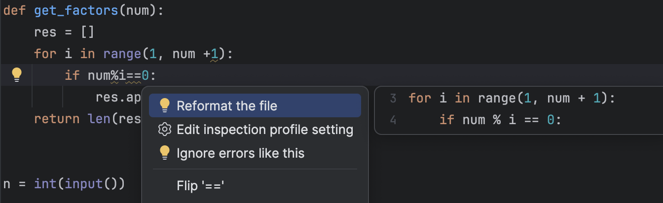 Example of Syntax Quick-Fixes