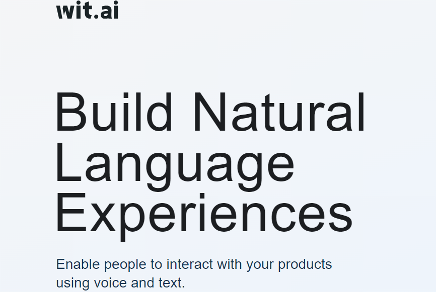 Wit.ai homepage