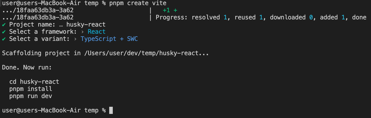 created vite project