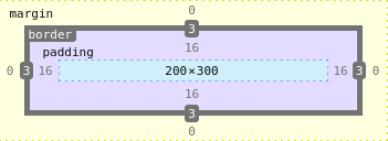 box model in developer tools of previous example