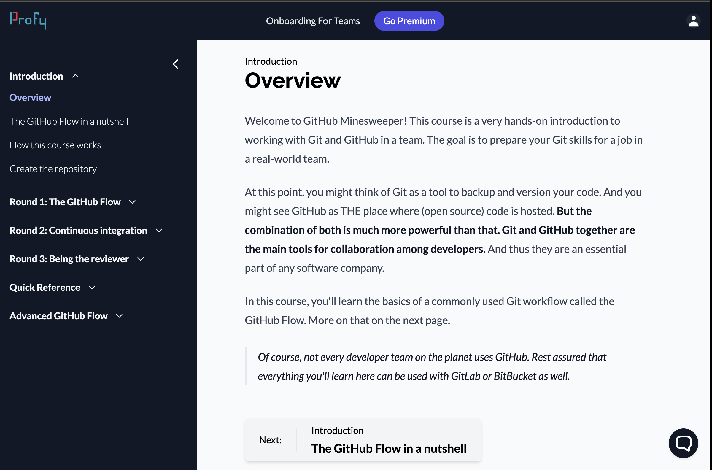screenshot of the website profy.dev