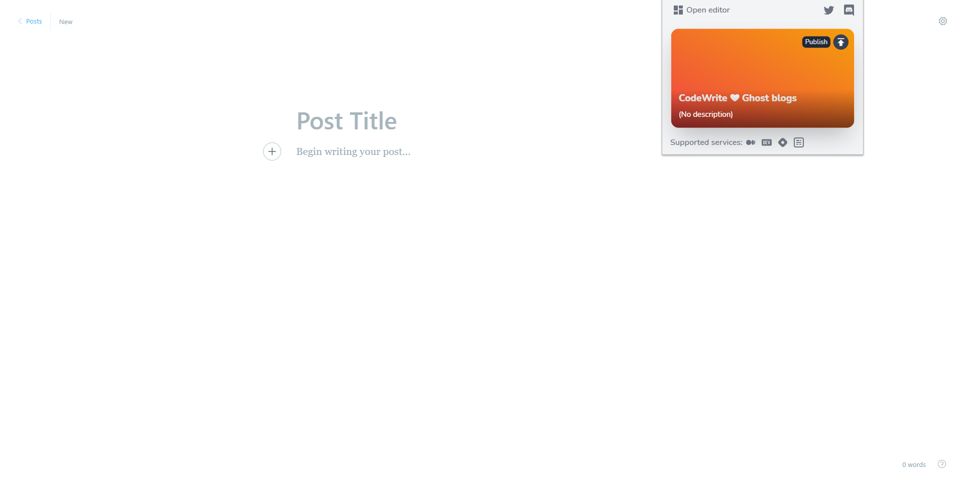 "one-click" Ghost publishing
