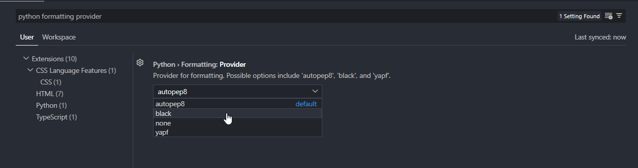 Code -> Preferences -> Settings