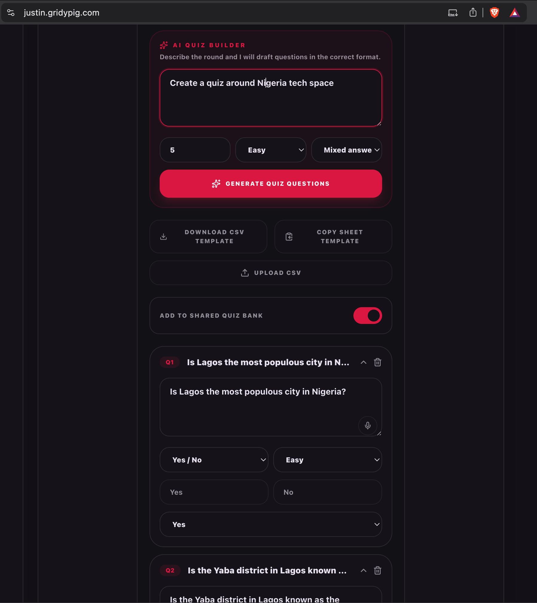 Quiz Builder with Hermes Agent