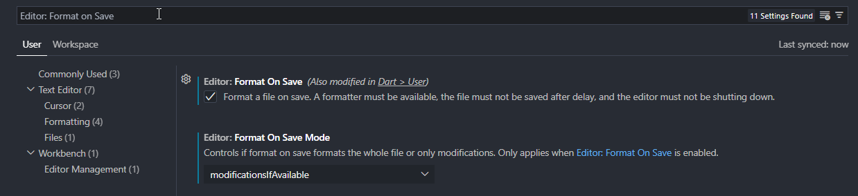Editor: Format on Save