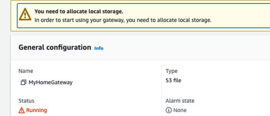 Allocate storage
