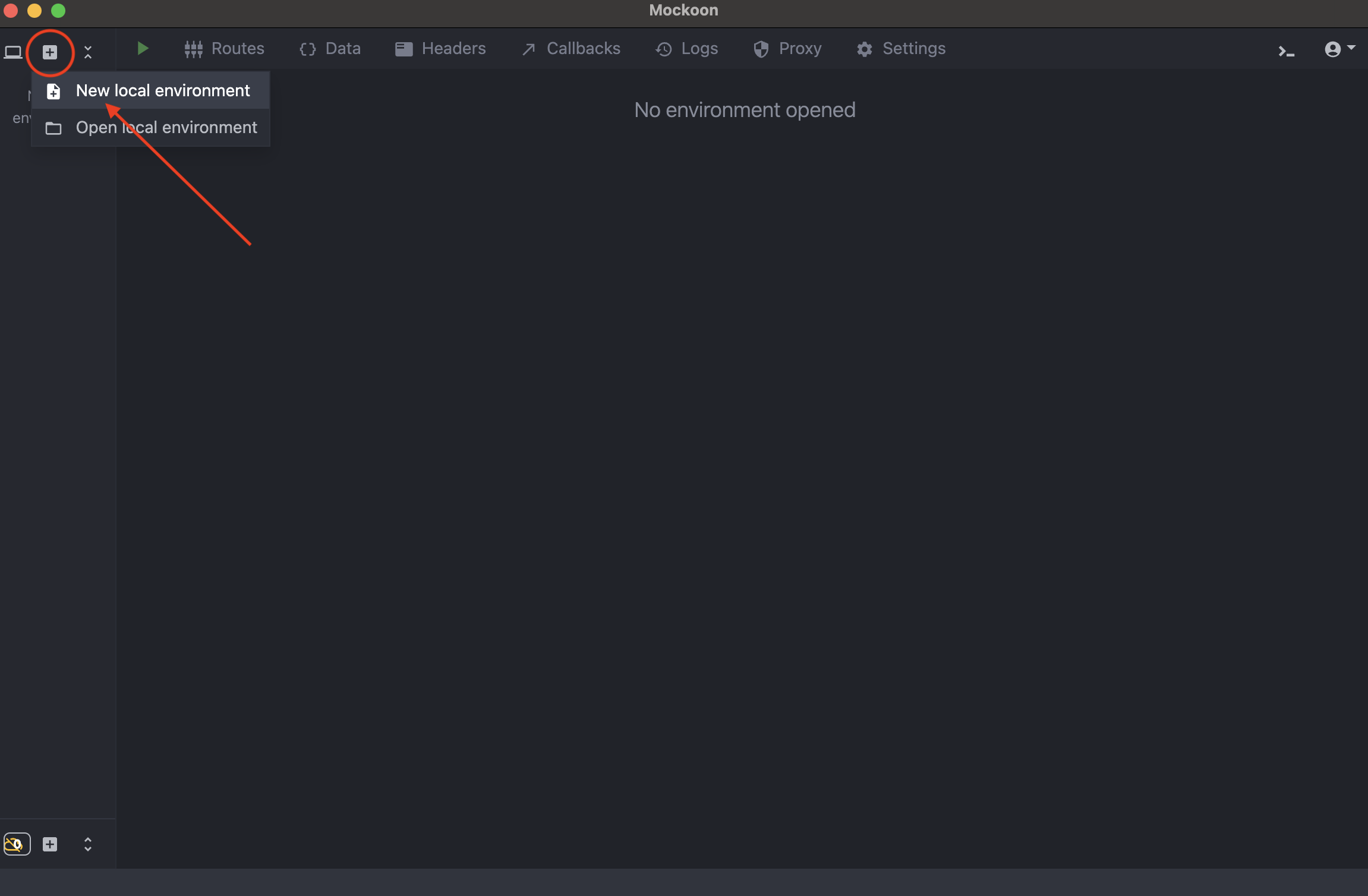 Create new environment