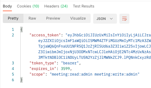 Bearer token to make API calls with