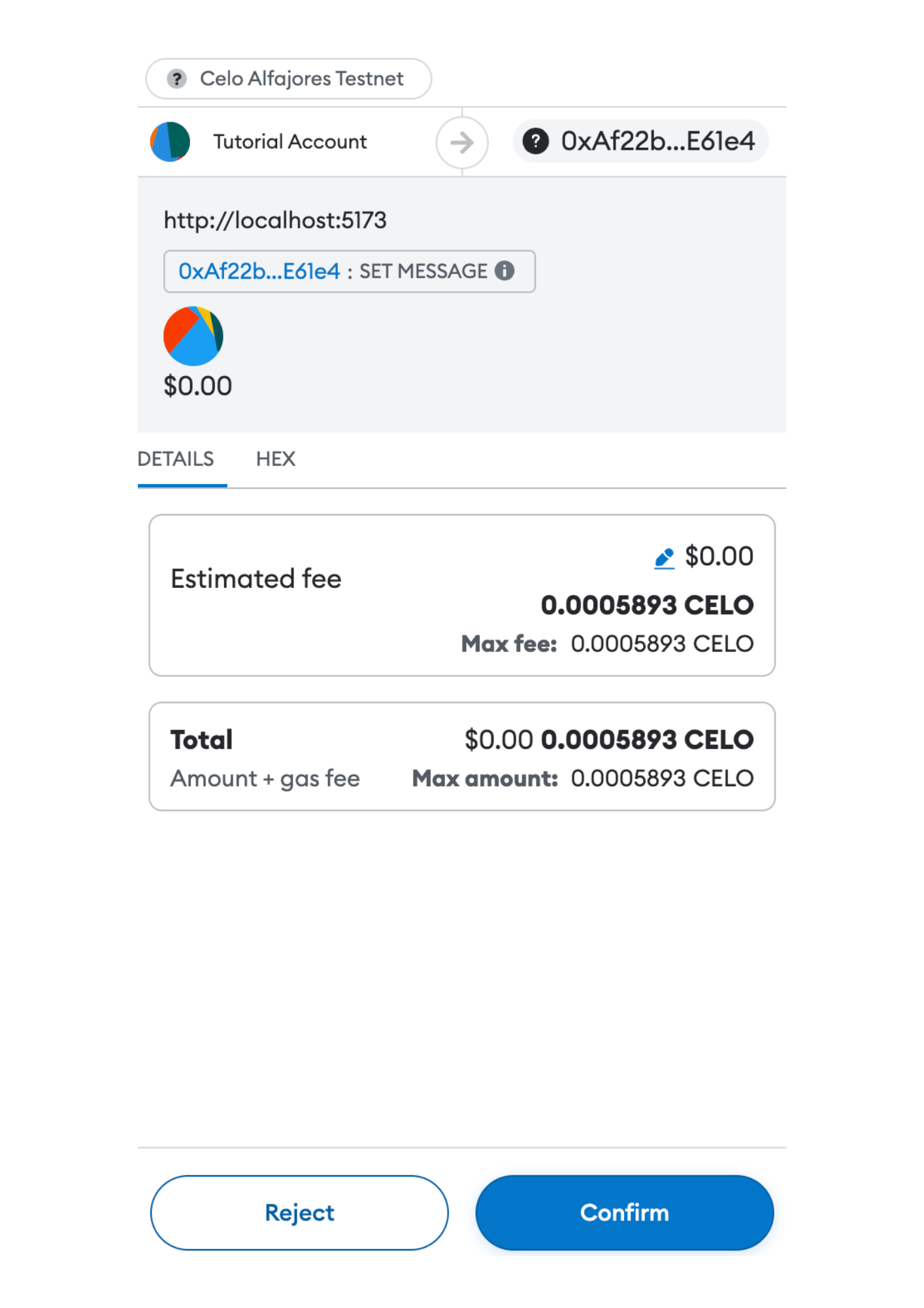 Metamask transaction request