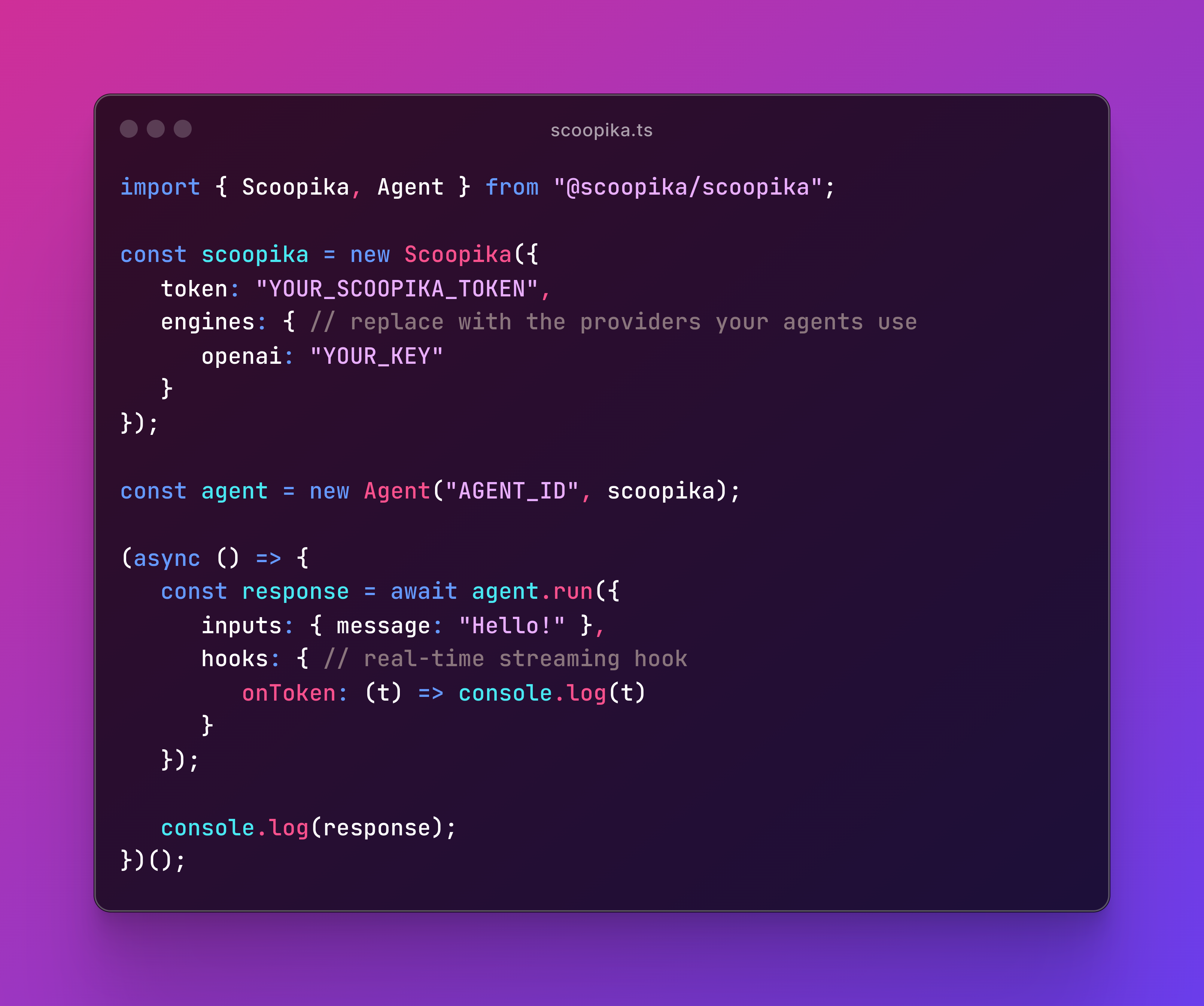 Initialize and run Scoopika