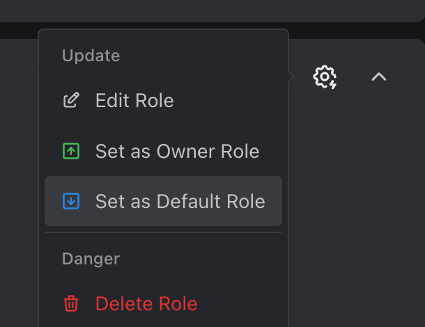 Showing how to set the default role