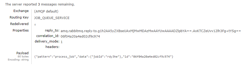 RabbitMQ Queue Message Props