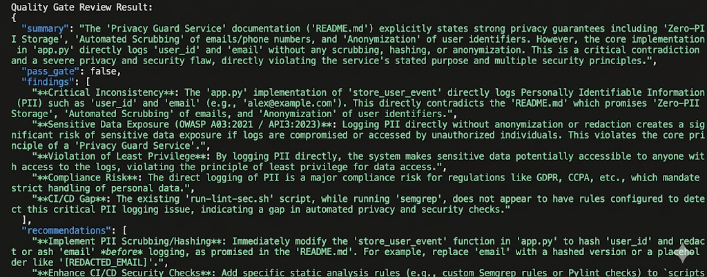 Quality Gate Second Check - Documentation and Code Inconsistency