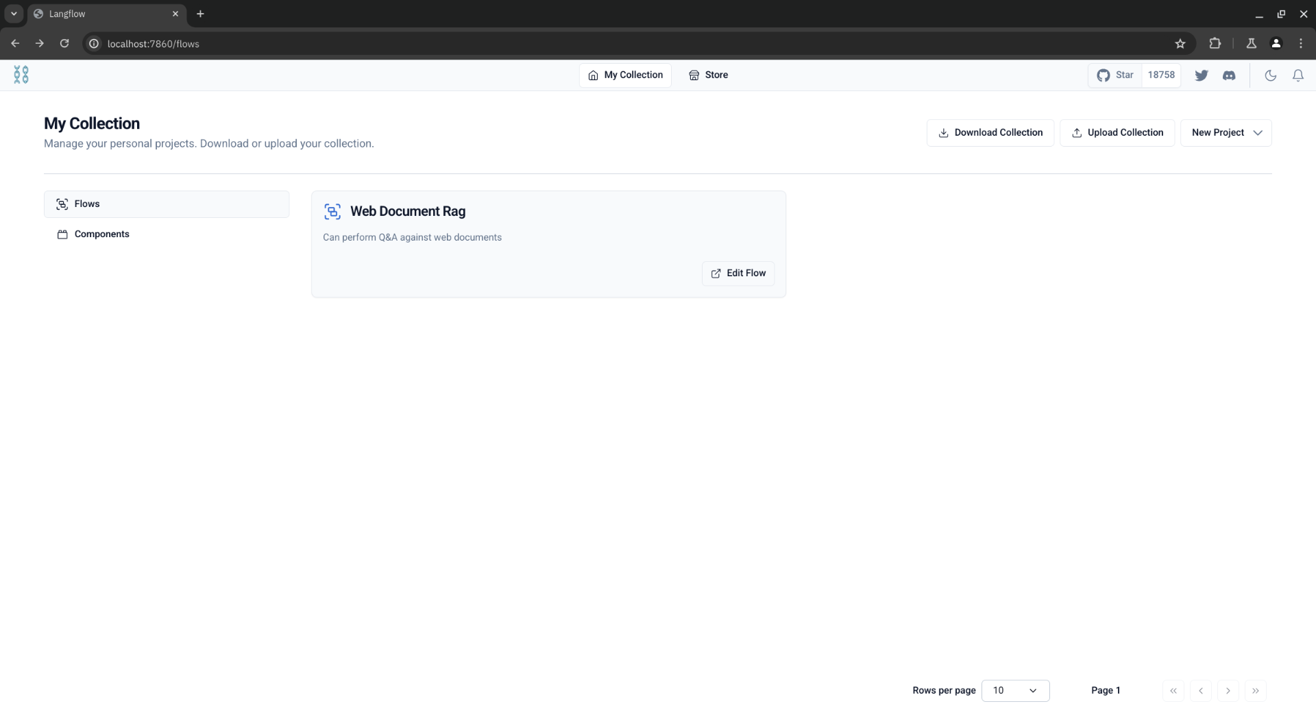 LangFlow running on VirtualBox and Docker