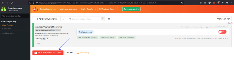 Turning Off the feature flag
