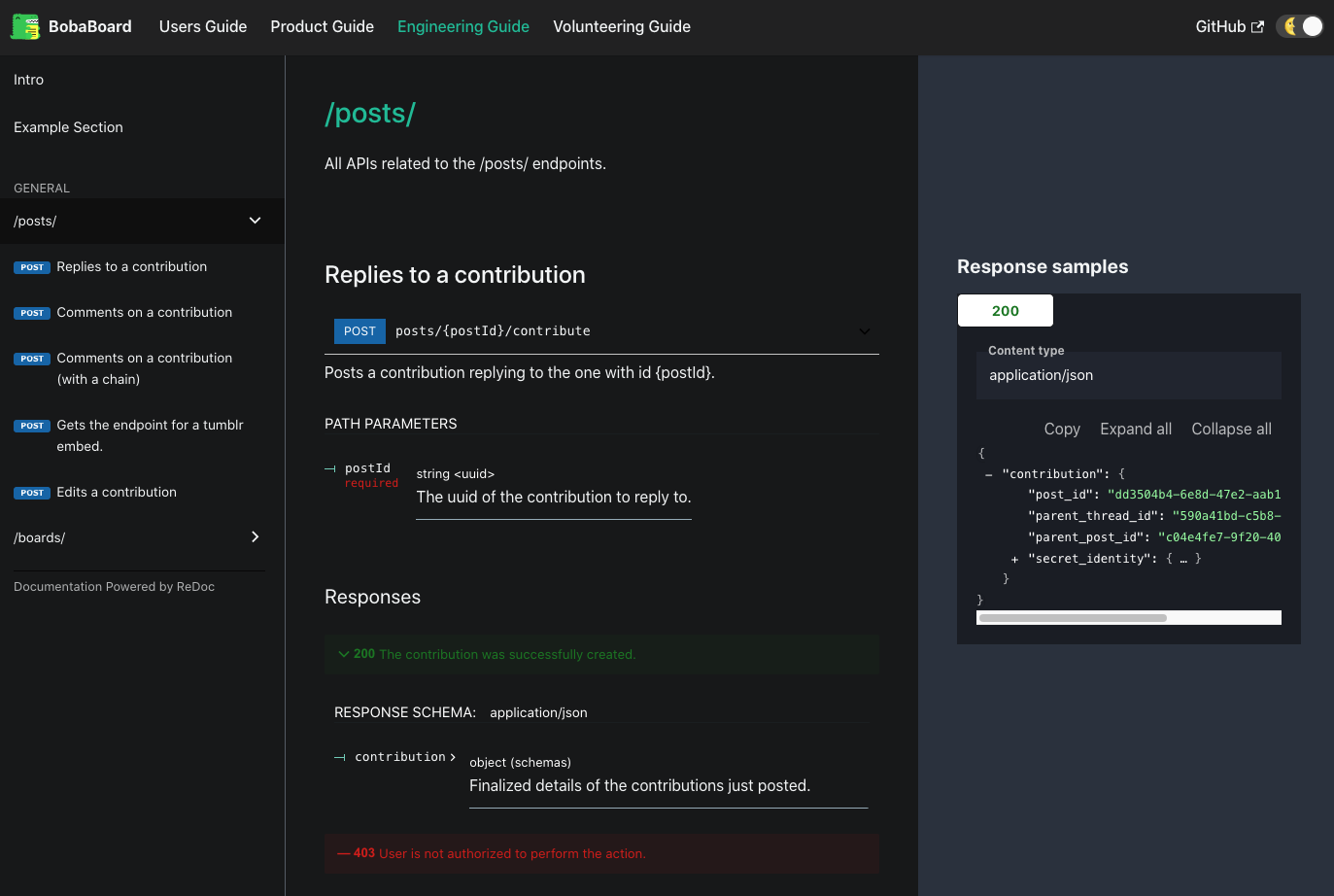 The BobaBoard Rest API Documentation