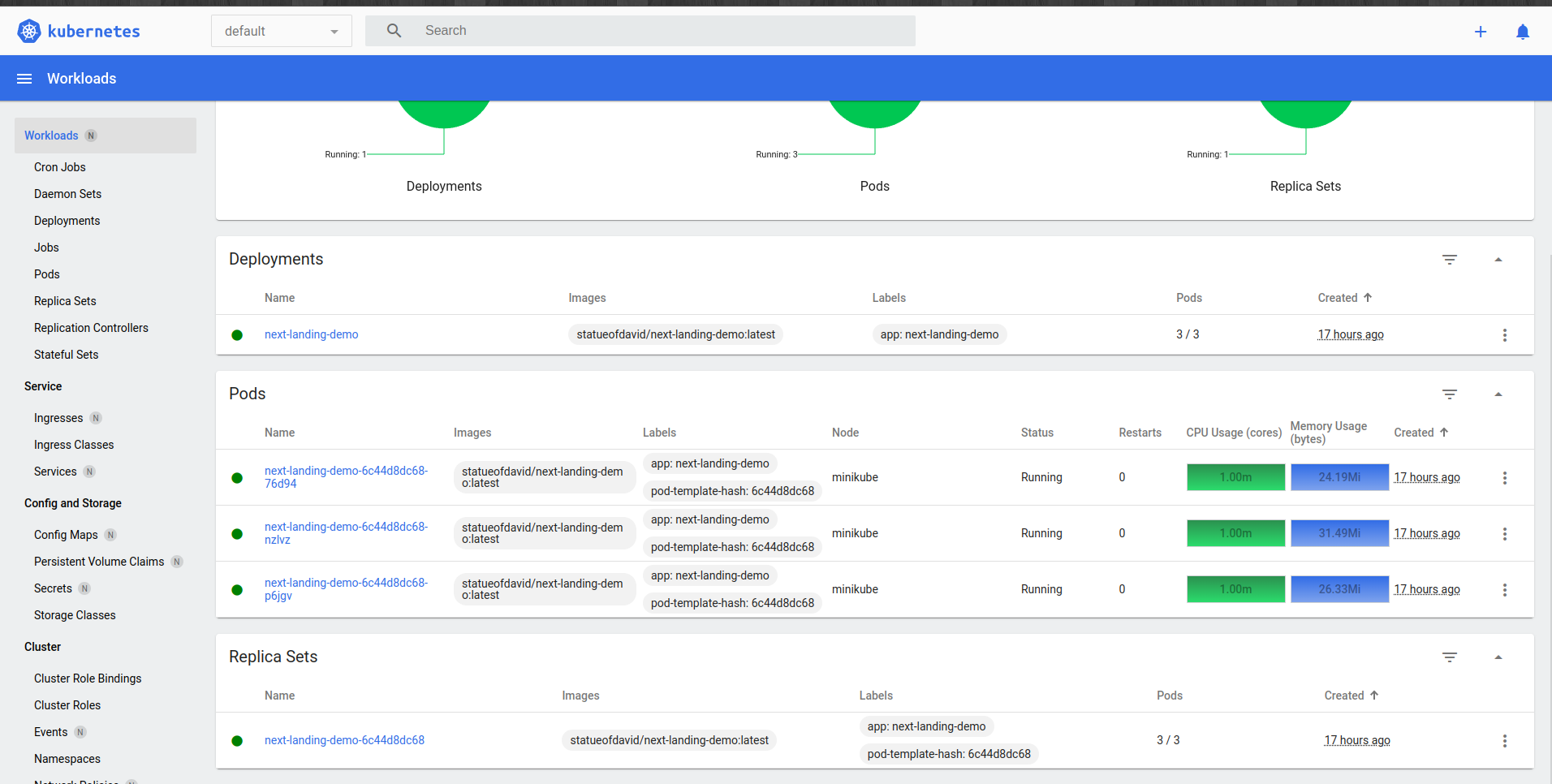 nextjs app running on minikube