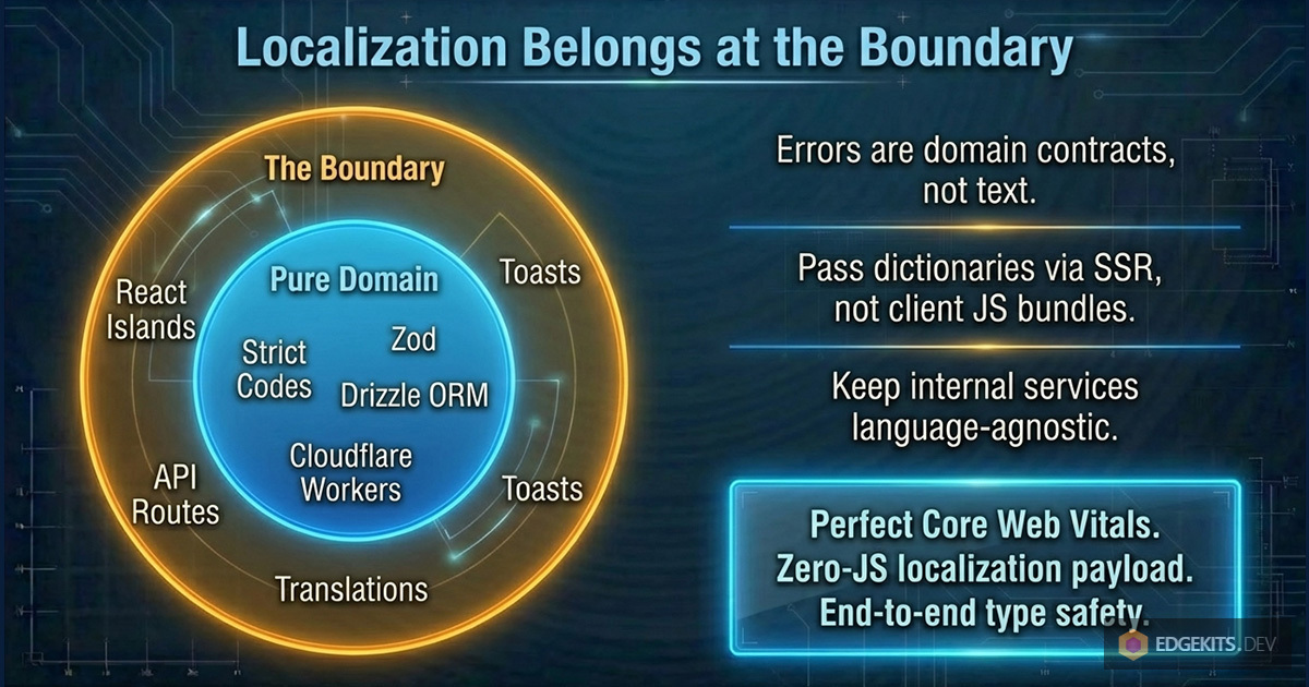 Localization at the Boundary: domain logic separated from UI translation layers