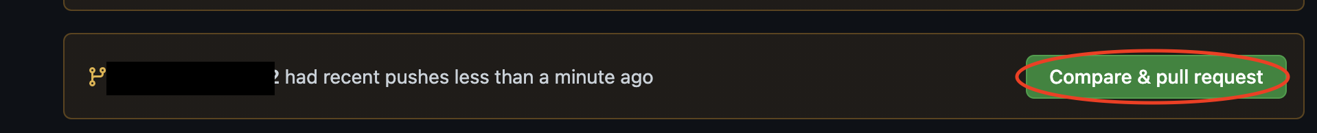 Compare and pull request button