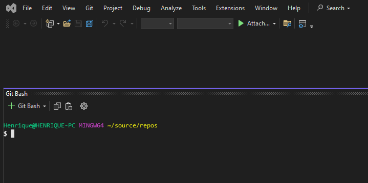 Git bash embedded into VS