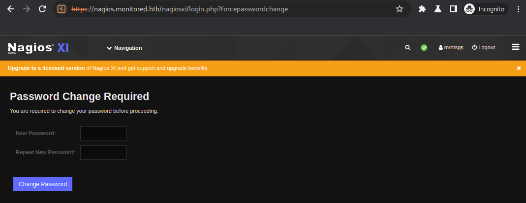 Troca de senha no primeiro acesso