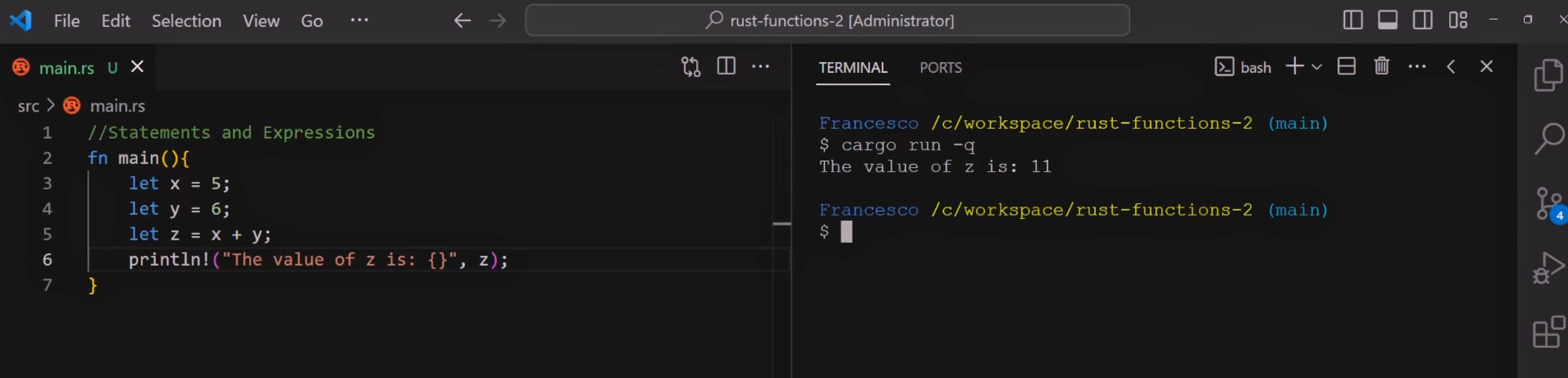 functions in Rust - Rust programming tutorial