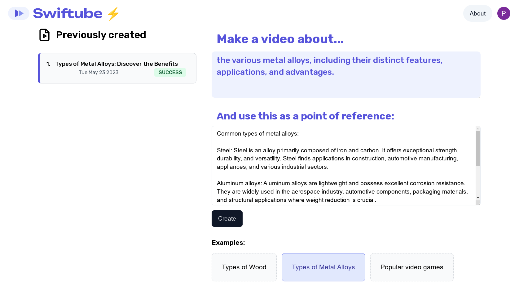 Creating a new video