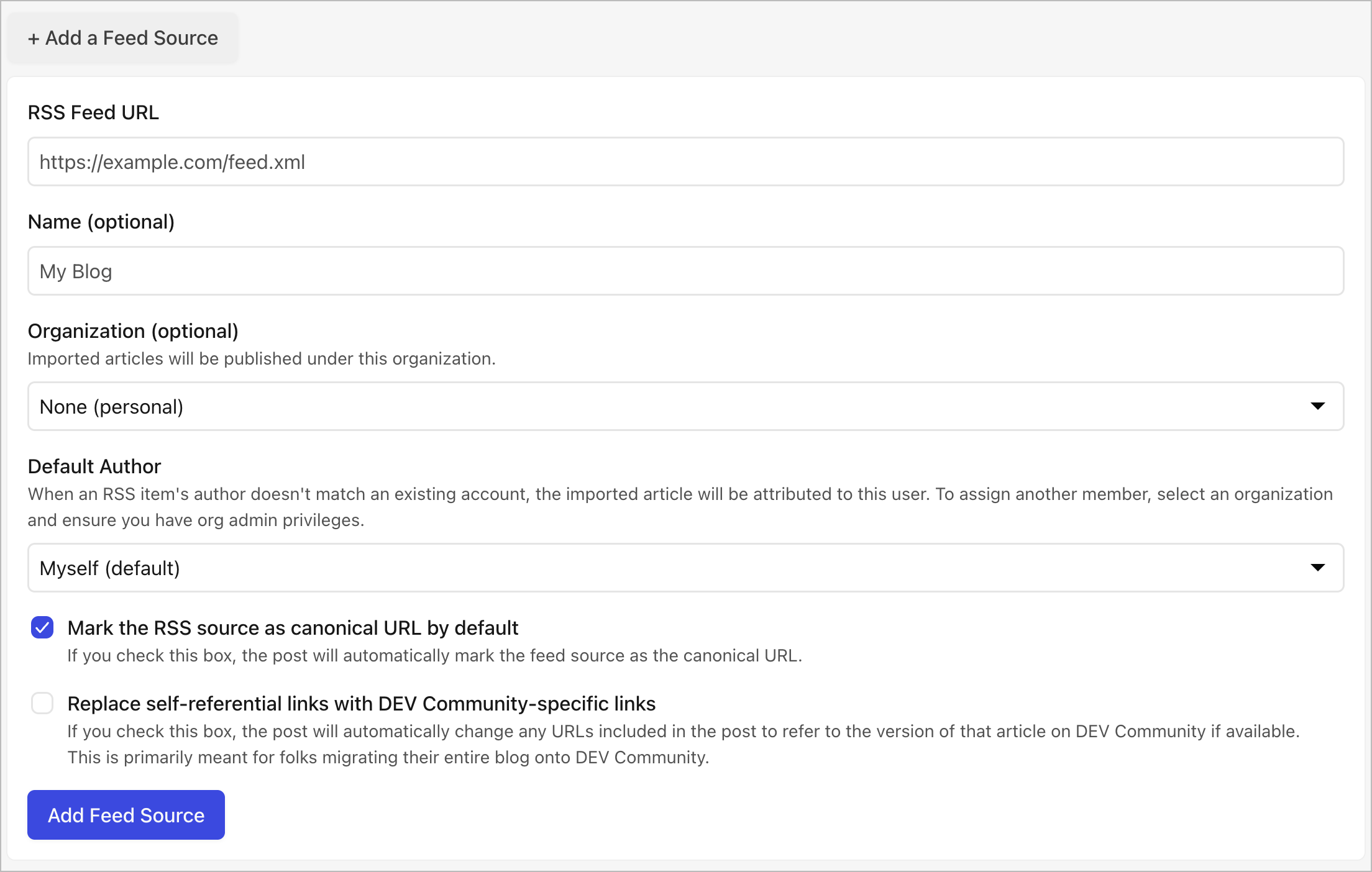 Upgraded RSS Feed Import Functionality