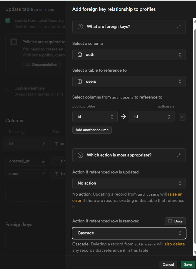 delete cascade