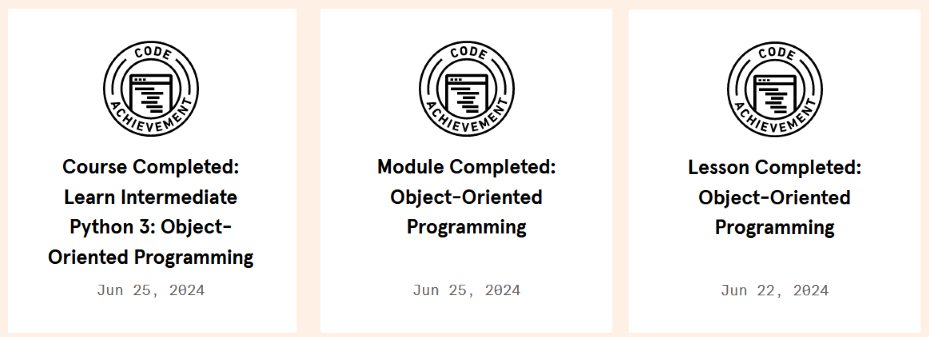 Three new badges on Codecademy